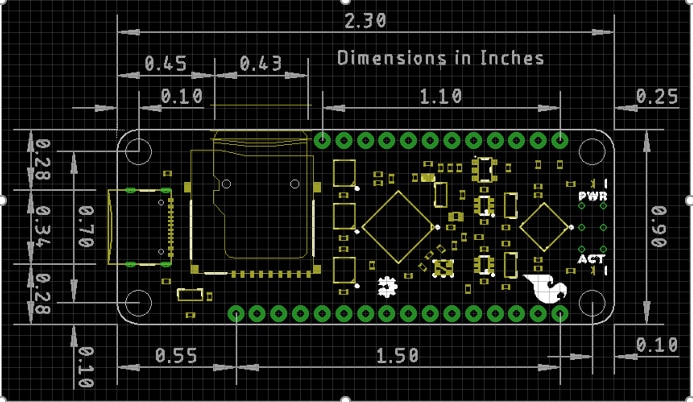 Mechanical Drawing - SparkFun Thing Plus Dual-Port Logging Shield